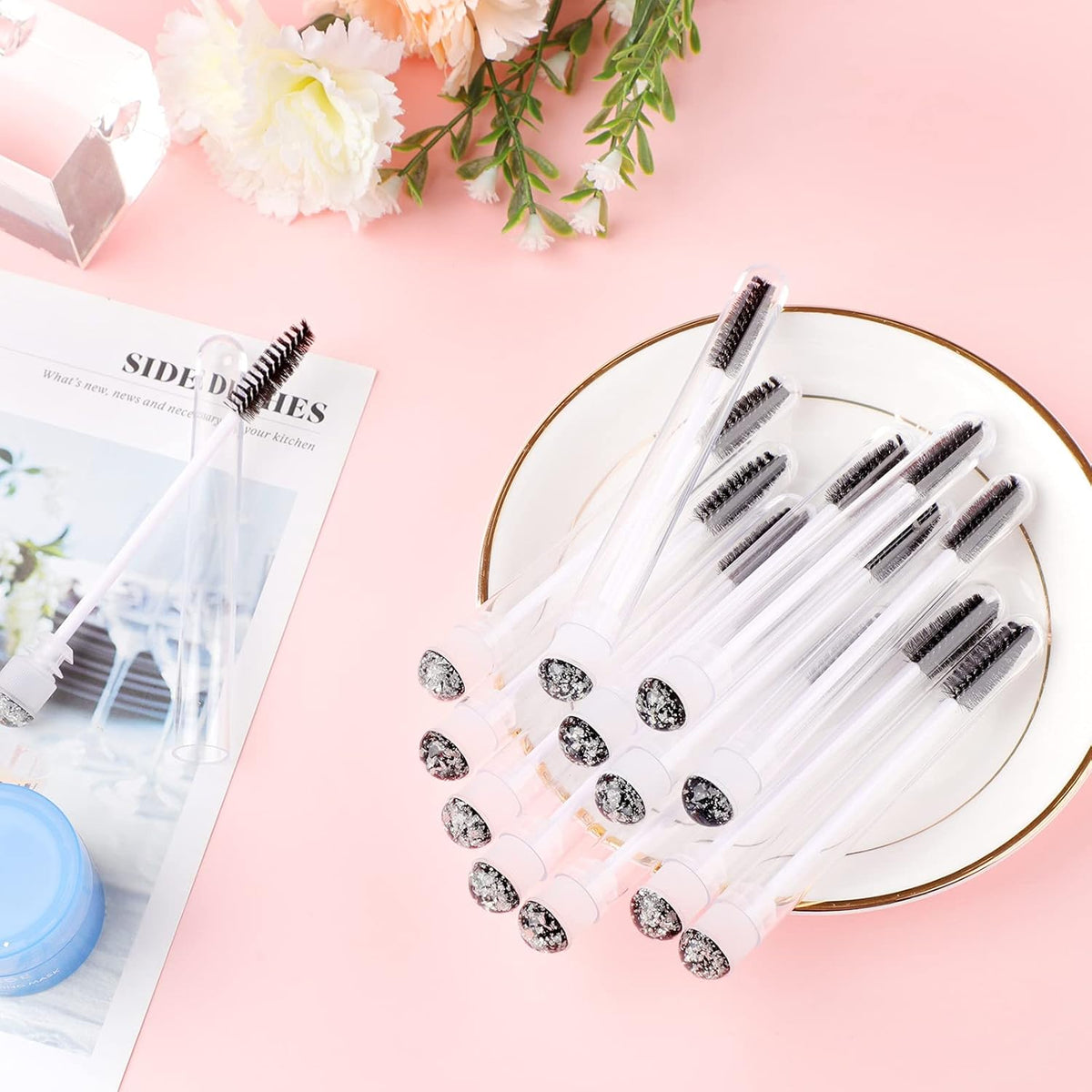 20pcs Eyelash brush Lash Wand Makeup tool Eyelash Extension supplies Cleaning brush Diamond Mascara