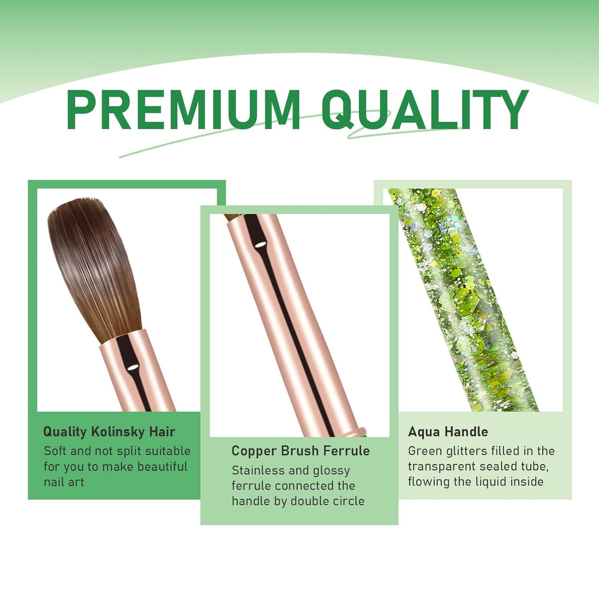 Acrylic Nail Brush Size #16, KEMEISI 100% Pure Kolinsky Nail Art Brushes Sturdy Handle Oval Shaped