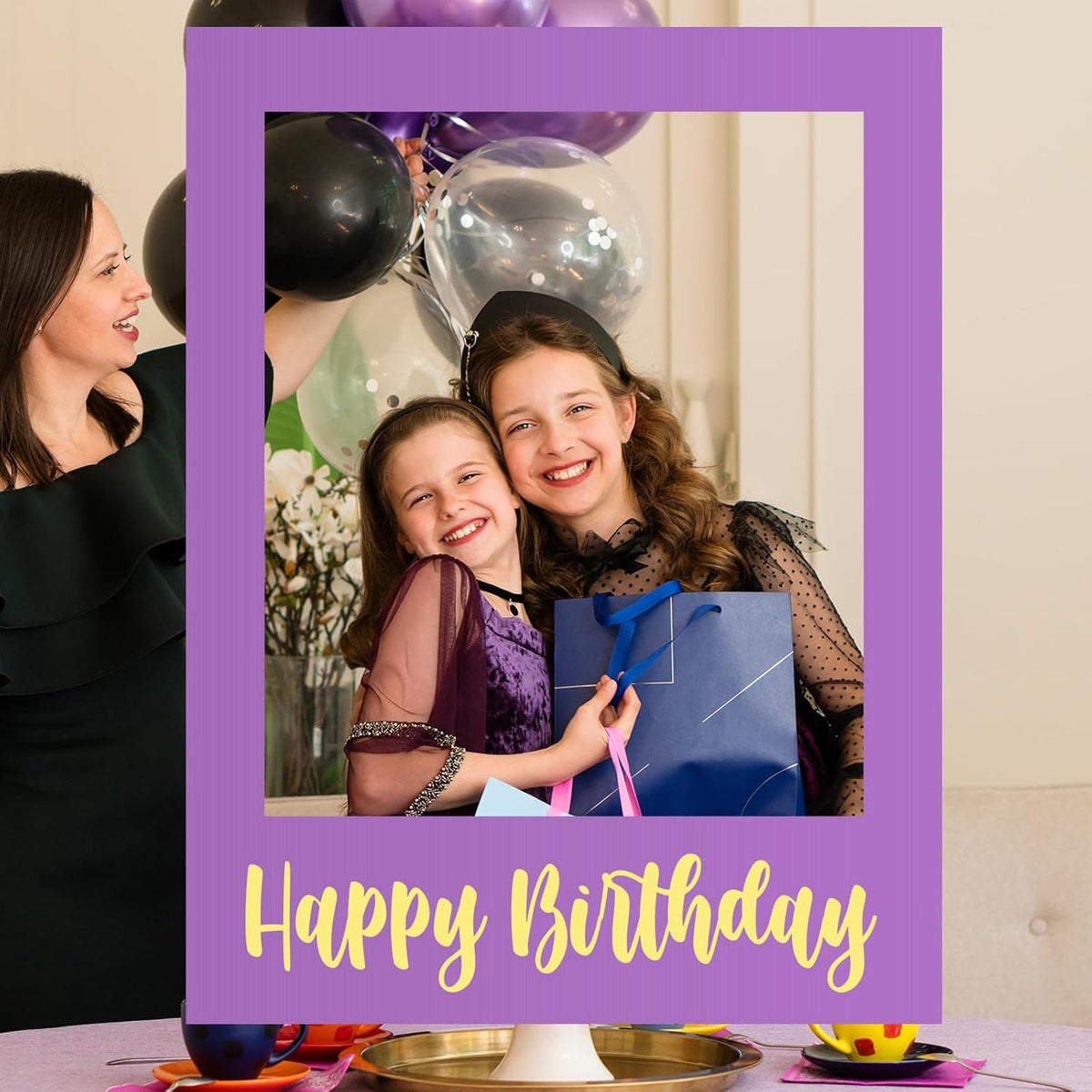 32 x 24 Inch Large Photo Booth Props Picture Frame Happy Birthday Party Frame DIY Cutouts Photo
