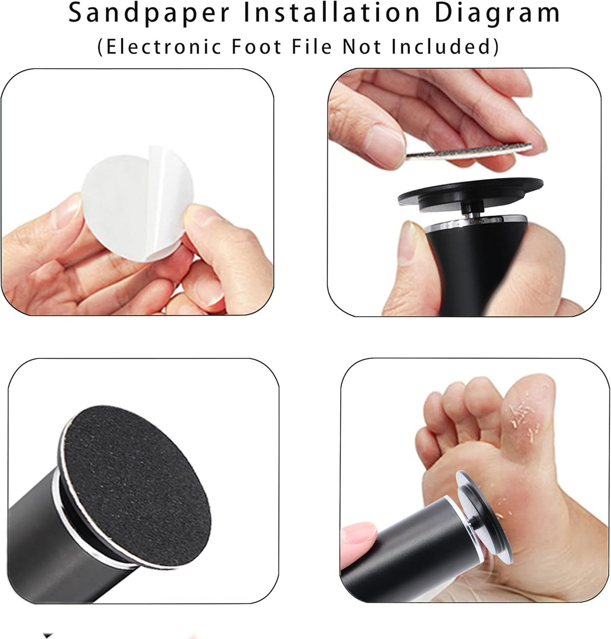 60 Pieces Replaceable Foot Sandpaper Discs for Electric Foot File Adjustable Speed Callus Remover