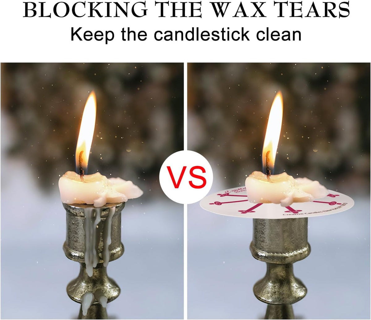 400 Pack White Taper Candles with Drip Guards & Paper Holders - 5 Inch Odorless Religious Candles