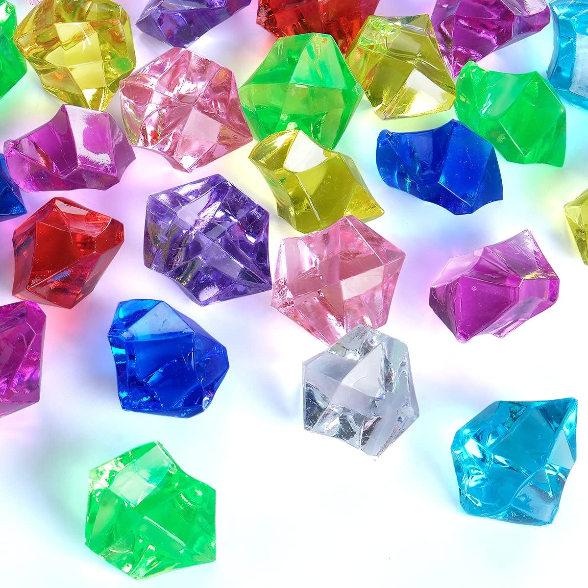 Acrylic Crushed Ice Rocks, Babenest 150 PCS Fake Crystals Plastic Ice Cubes Diamonds Gems for Vase