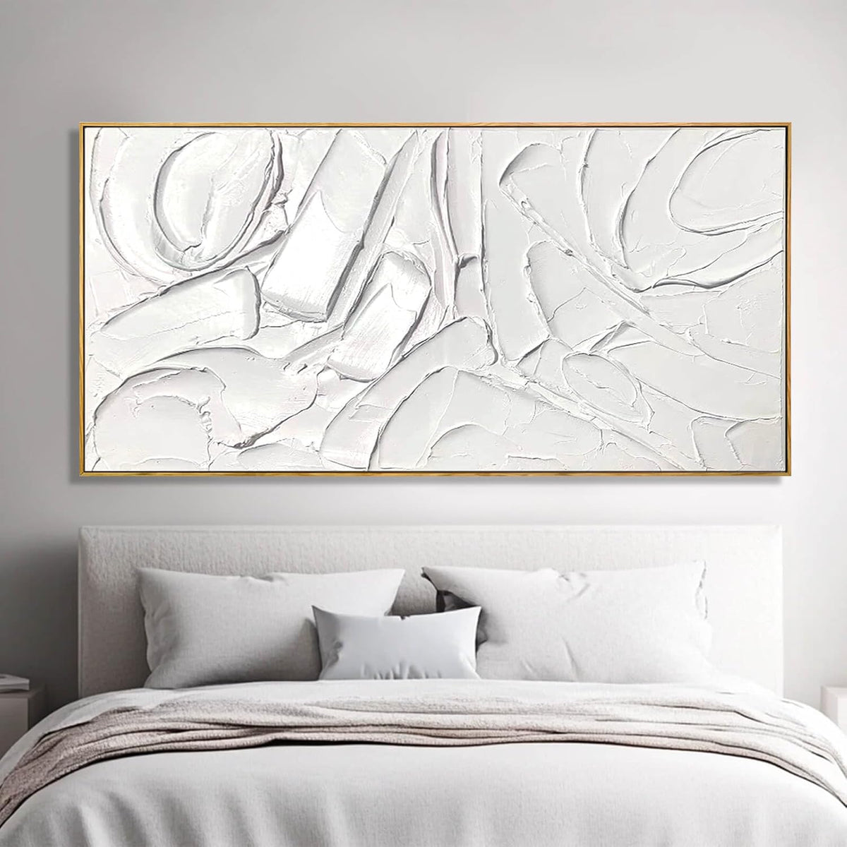 Abstract Oil Painting Artwork Framed Canvas Art Maximalist Decor 24"x48" Modern Painting Wall Art