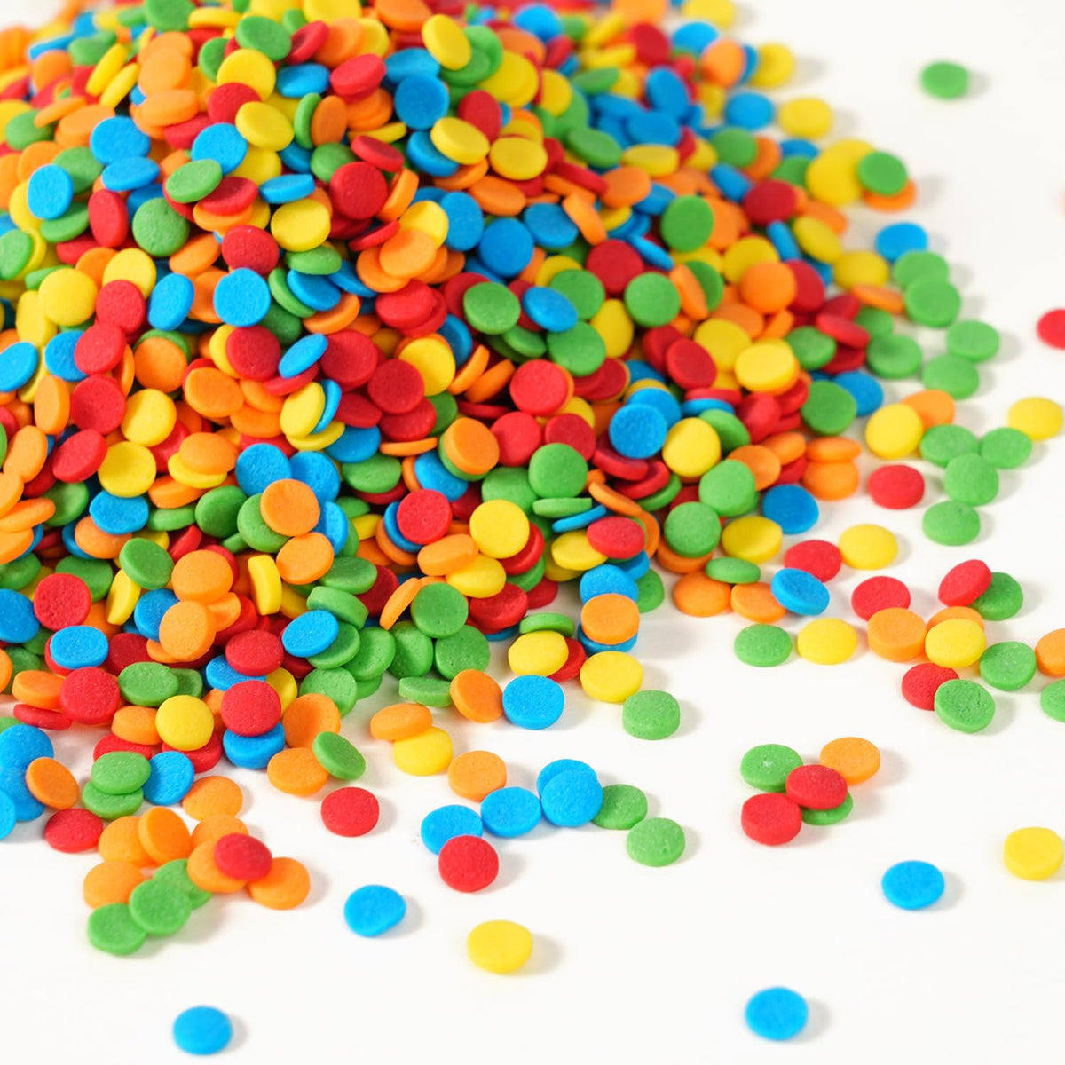 Edible Confetti Sprinkles, Rainbow Sprinkles for Cake Decorating, Round Sprinkles for Cupcakes
