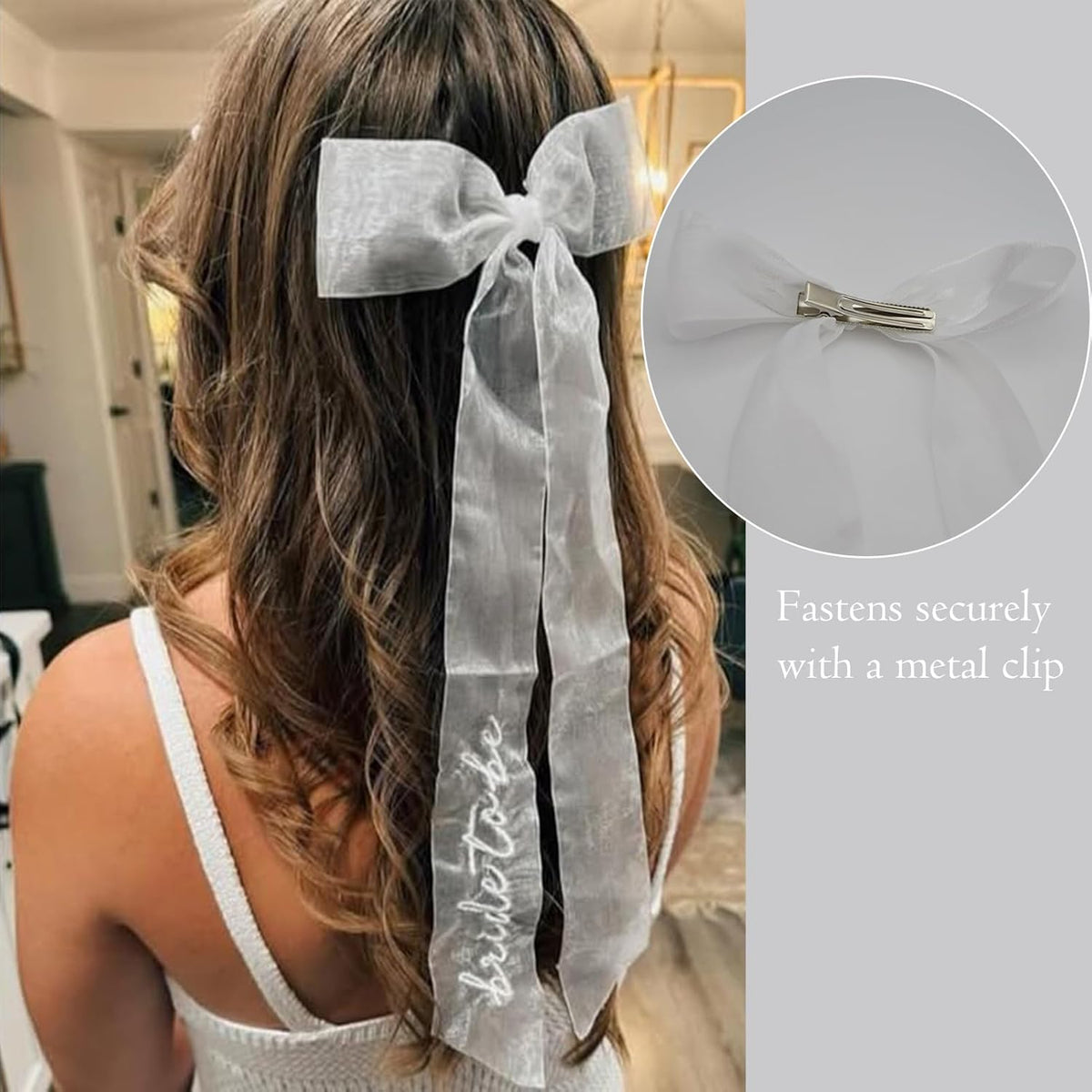 JoyChoi Bachelorette Party Accessories for Bride – 3-Piece Set with Bride Sash, Veil & Bow Hair