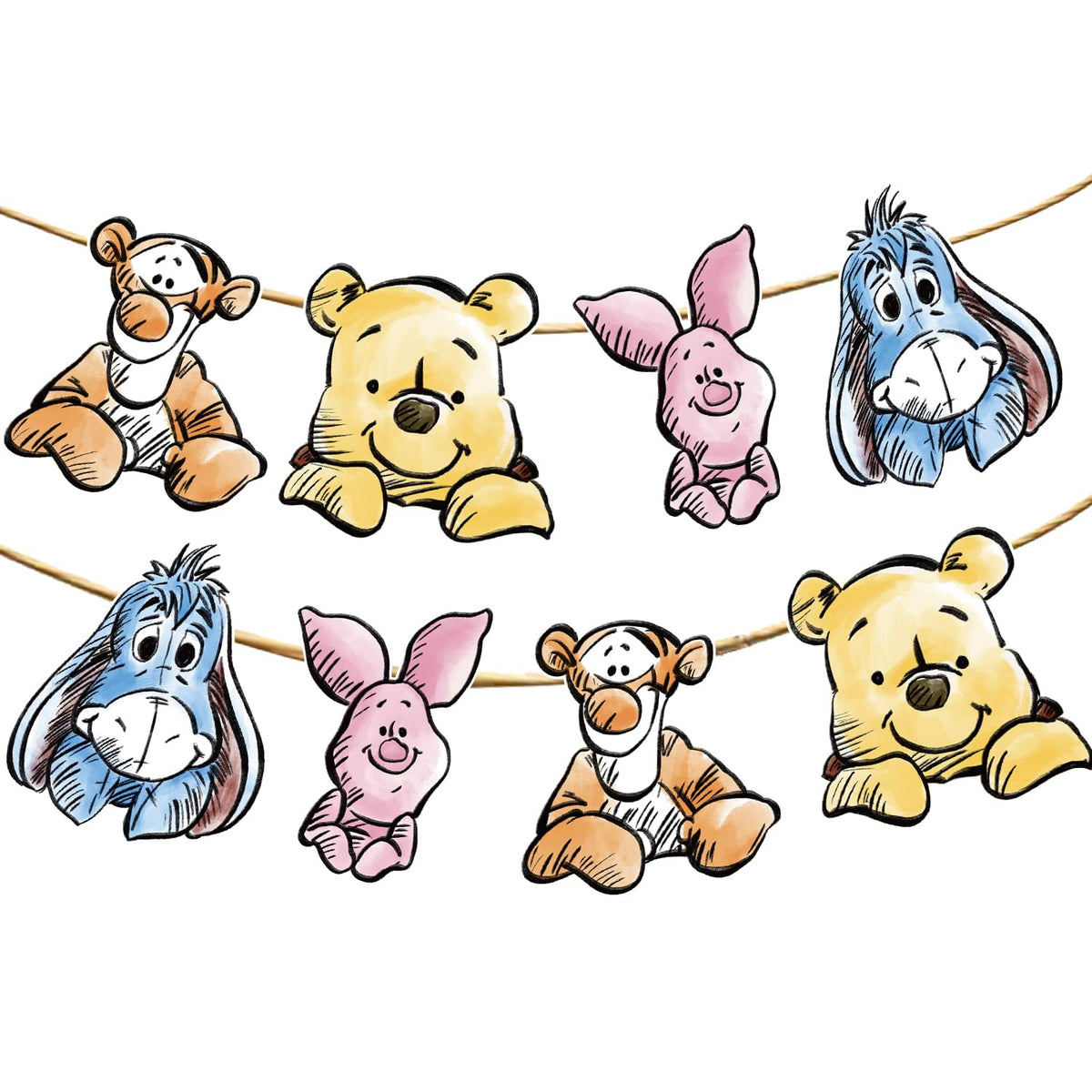 Cute Bear Banner For Baby Shower Decorations Birthday Banner Party Decoration Party Supplies(8PCS)