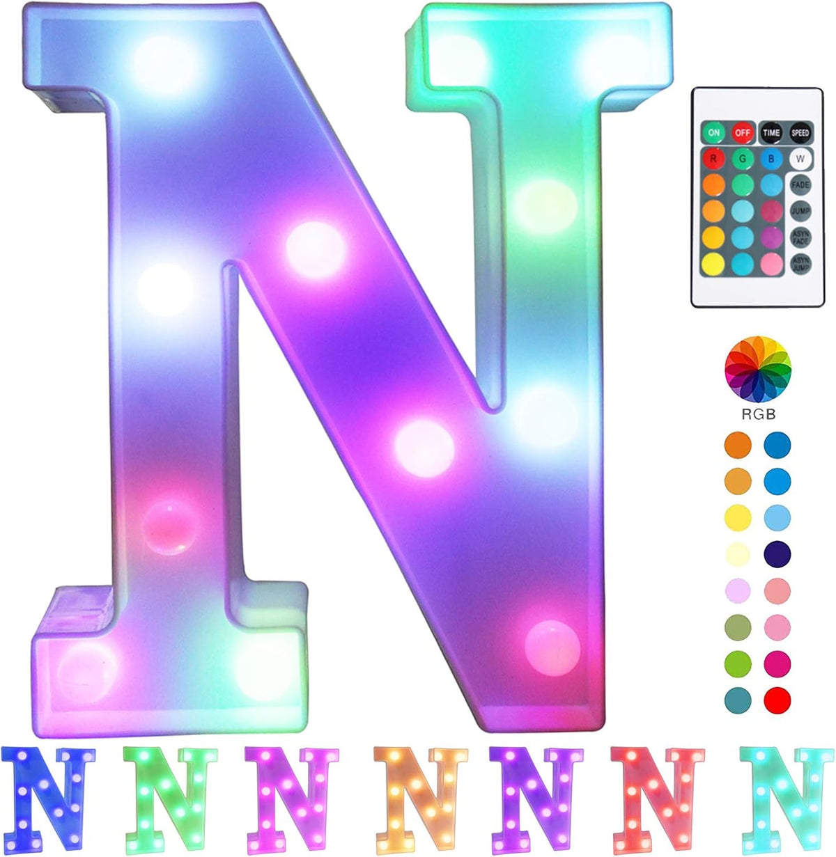 Pooqla Colorful LED Marquee Letter Lights with Remote – Light Up Marquee Signs – Party Bar Letters
