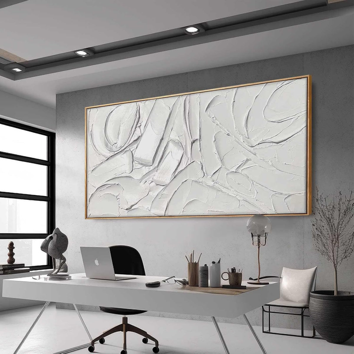XIANSHOU Abstract Canvas Wall Art Simple Wall Pictures Textured Wall Decor 36"x70" Wall Decorations