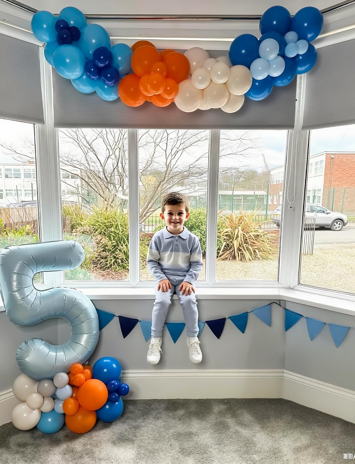 Blue and Orange Balloons – 12 Inch Blue Orange Balloons Set Thick Nude Balloon Shiny Confetti Latex
