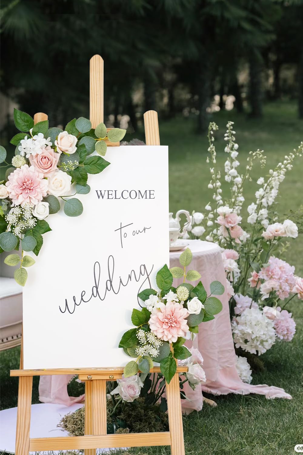 WEIERYUE(Pack of 2) Artificial Flowers Decorations,Artificial Arch Backdrop Garlandfor Ceremony