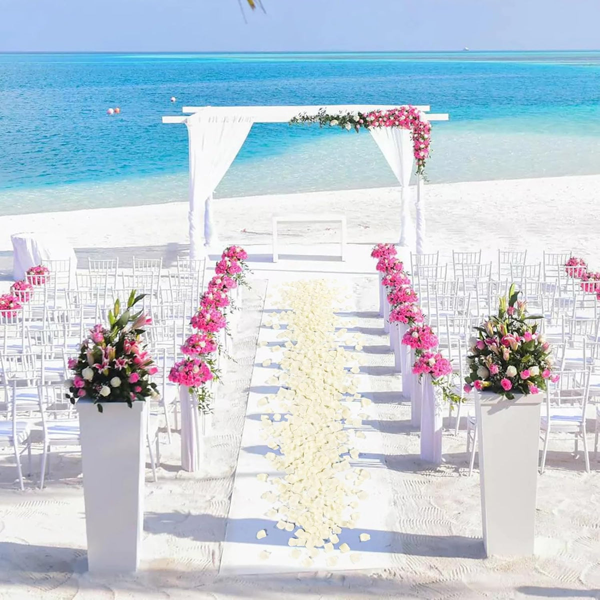 1000 Pcs Beige Rose Petals Artificial Silk Flower Petals Romantic Decorations for Wedding