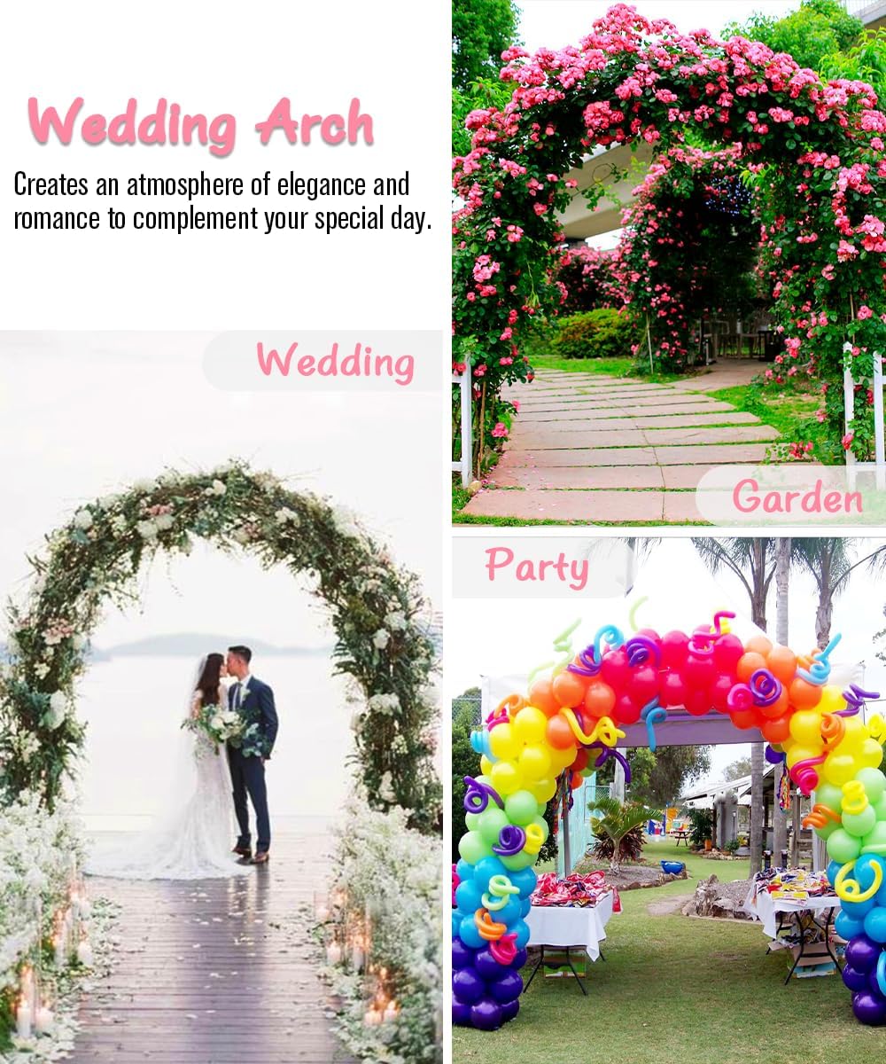 Queension Metal Arch Backdrop Stand 7Ft Wide 7.7Ft High, Wedding Arch Frame for Wedding