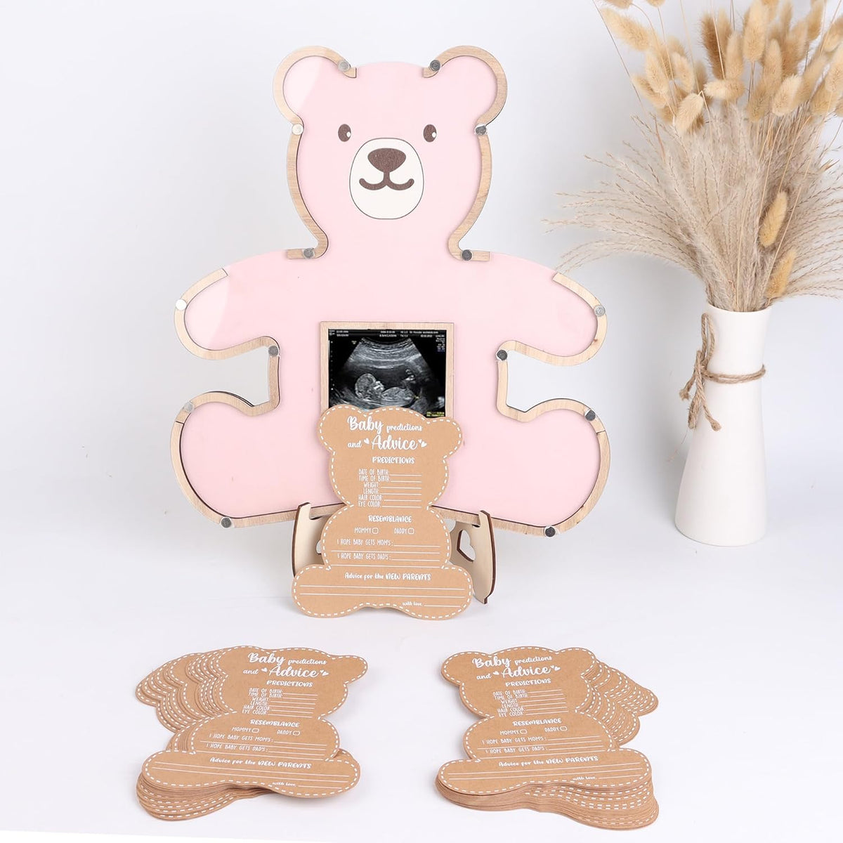 Baby Shower Games - Boy or Girl - We Can Bearly Wait Teddy Bear Baby Shower Advice Cards for