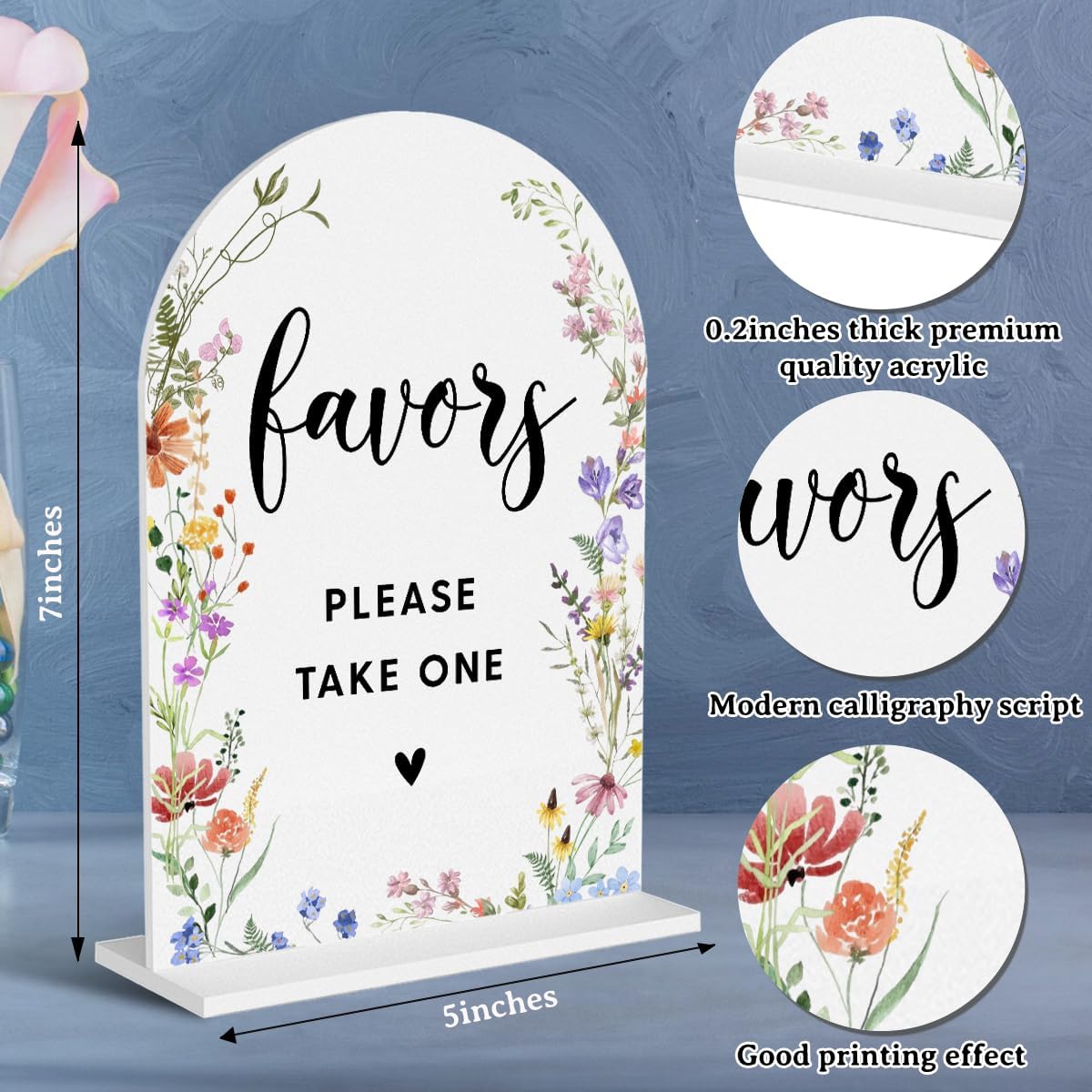 Acrylic Wedding Signs, Favors Please Take One Signs for Marriage Reception, Bridal Shower