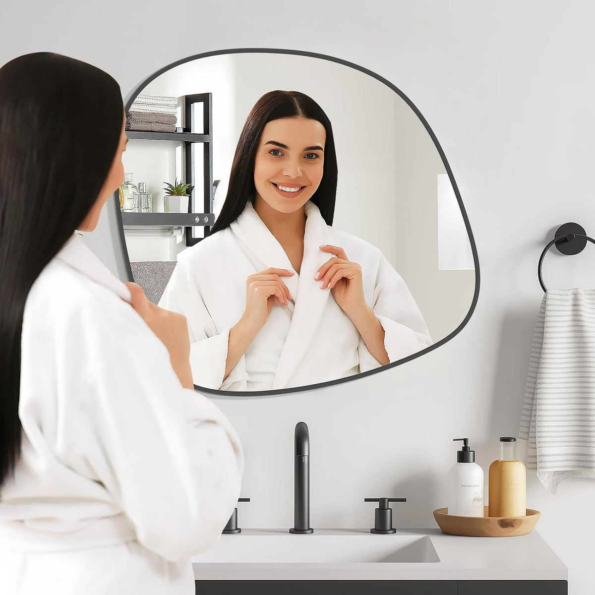 WallBeyond Asymmetrical Mirror, Irregular Wall Mirror, Wall Mirrors Decorative for Bedroom Living
