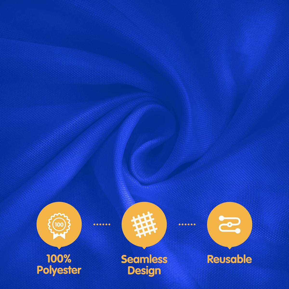 BRILLMAX 4 Pack Royal Blue Round Tablecloths 120 Inch - Circle Bulk Linen Polyester Fabric Washable