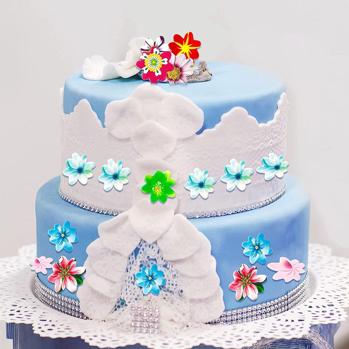 Edible Flowers 120pcs Wafer Paper Cake Cupcake Toppers for Decorating Rice Paper Flower Food