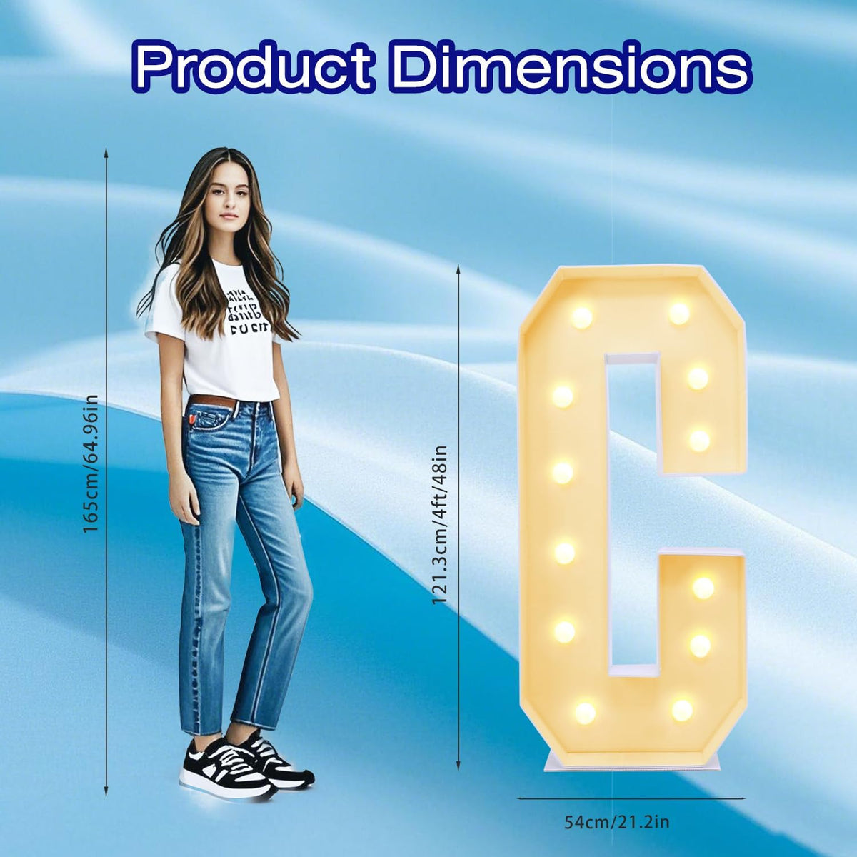 4FT Marquee Plastic Letters C - Light up Letters C Are Made from Corrugated Plastic Board - Quick