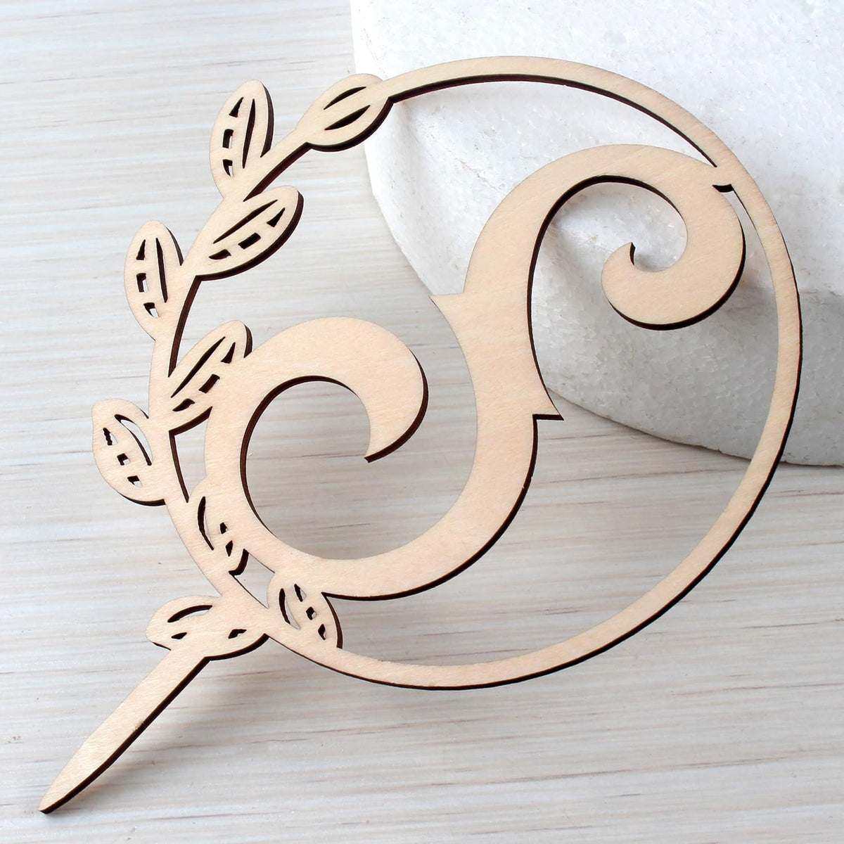 LINGTEER Personalized Inital Letter S Wooden Cake Topper Perfect for Birthday Rustic Wedding