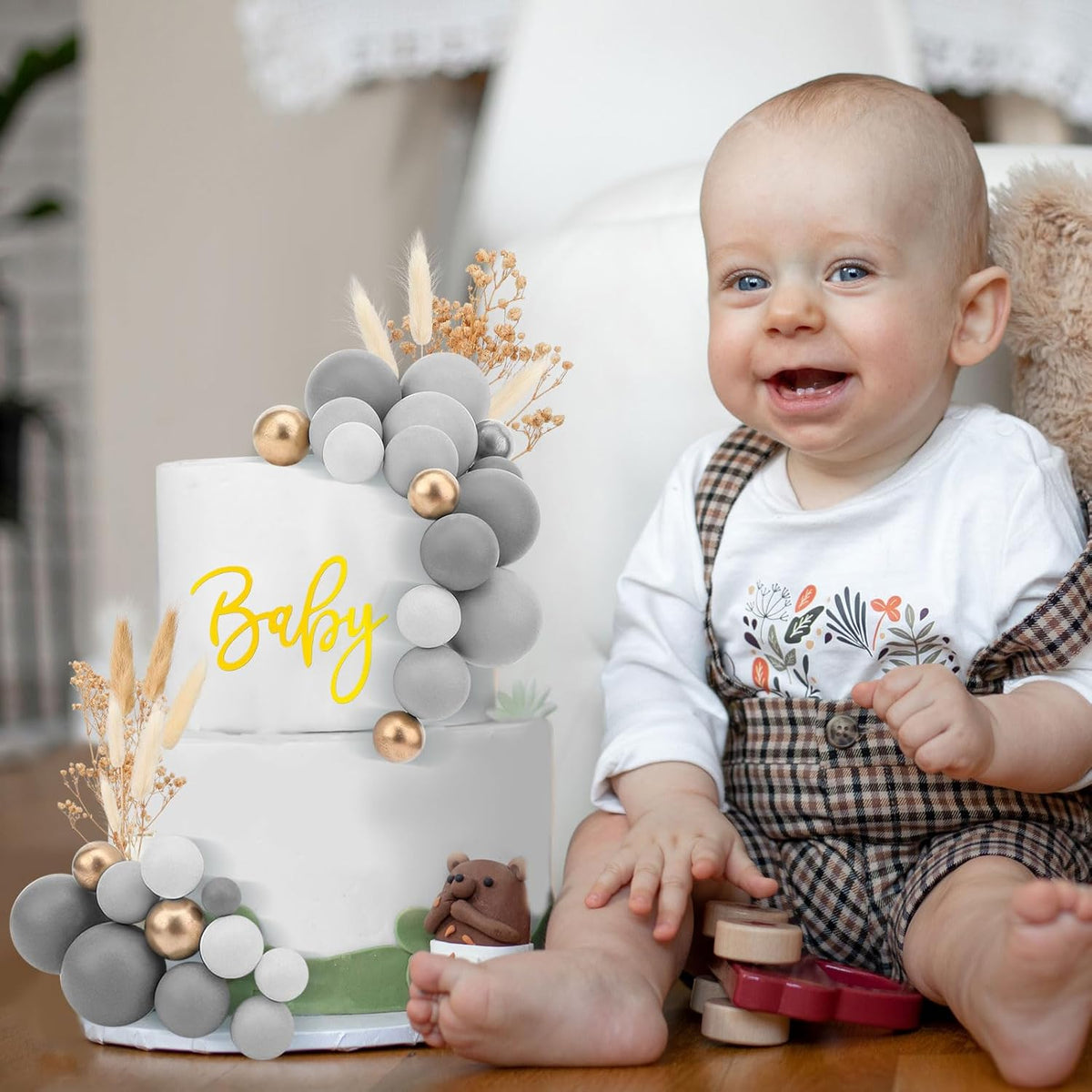 108 Pcs Balls Cake Topper DIY Cupcake Insert Foam Balloons for Cake Baking Wedding Anniversary