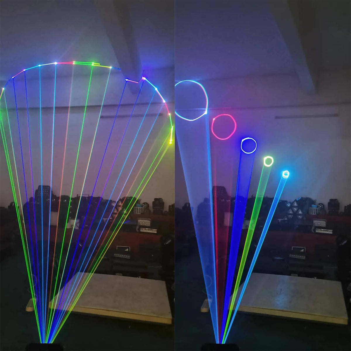 JUNMAN 2W 2000mw RGB Full Color Animation Stage Effect Light DJ Disco Stage Beam Lights for Party