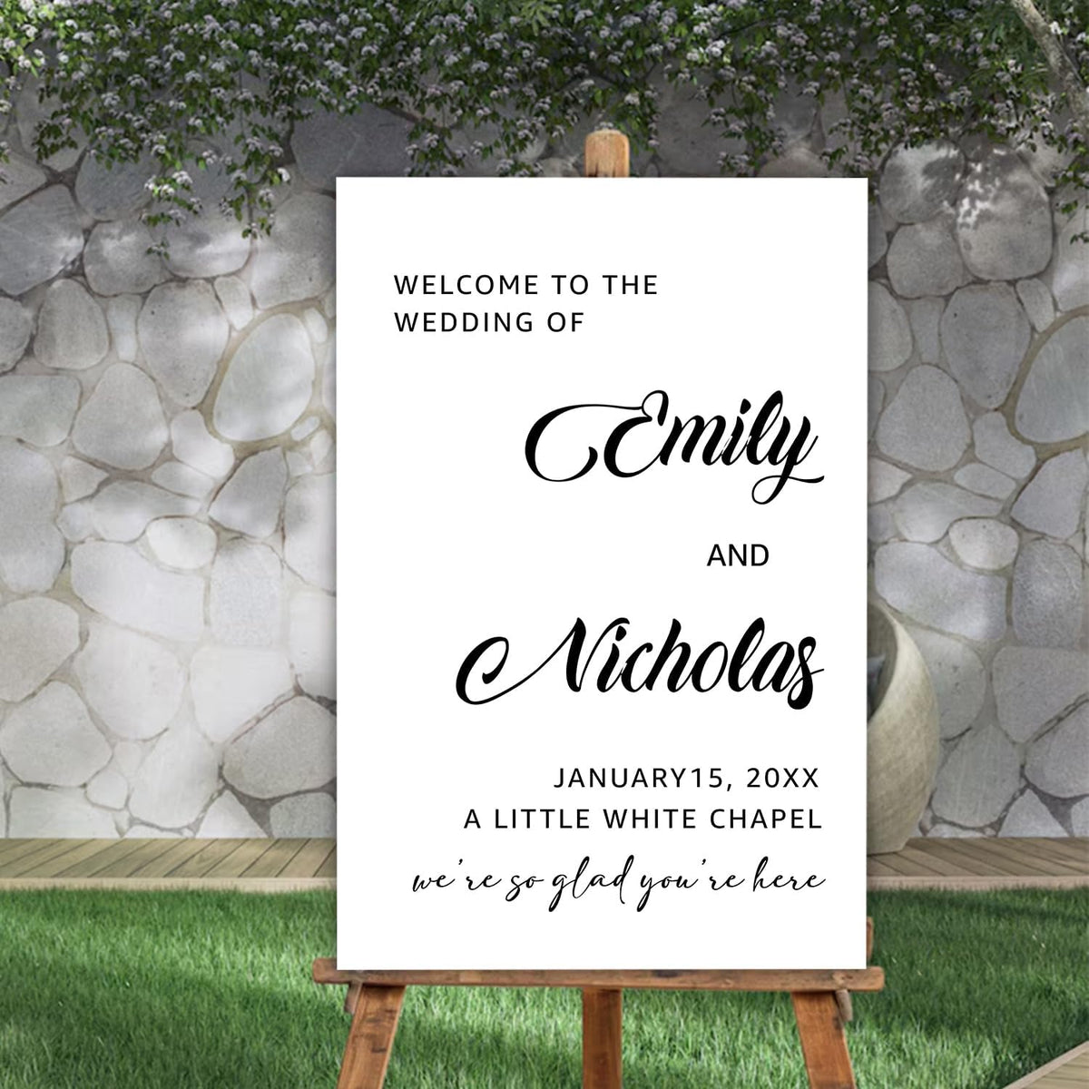 Personalized Wedding Welcome Sign Template, Modern Minimalist Reception Board, Editable Printable