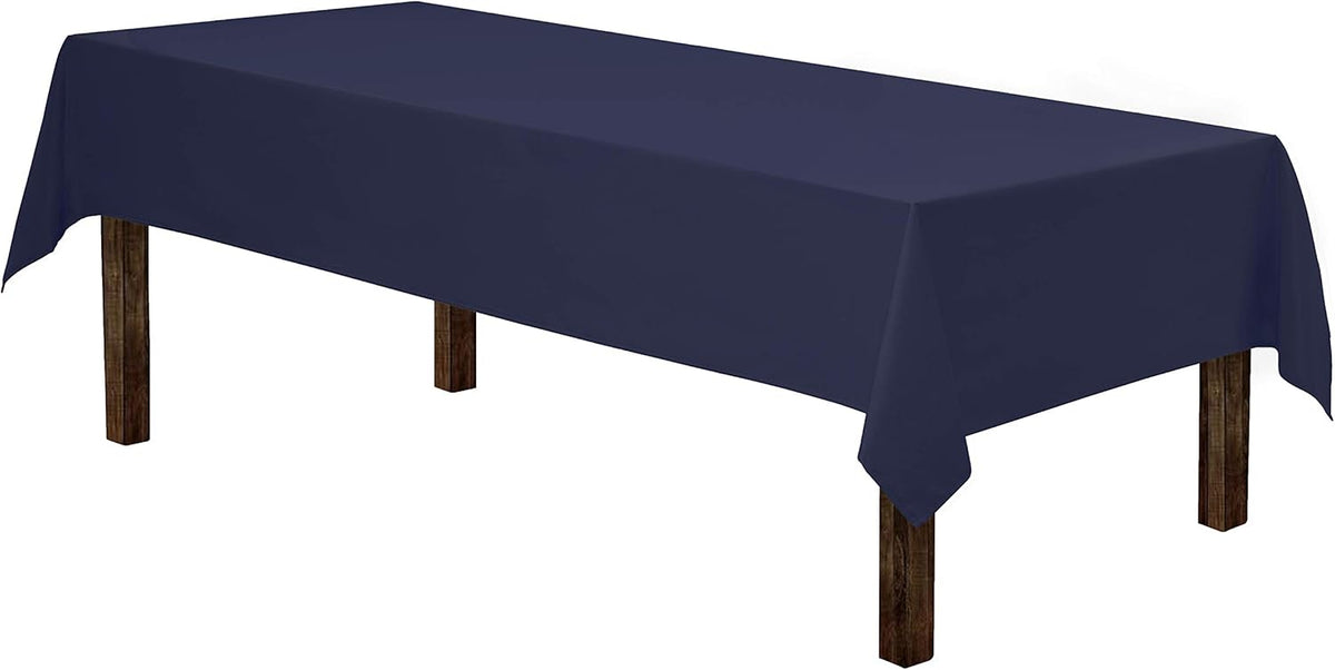 Gee Di Moda Rectangle Tablecloth - 60 x 102 Inch Navy Blue Table Cloth for 6 Foot Rectangle Table
