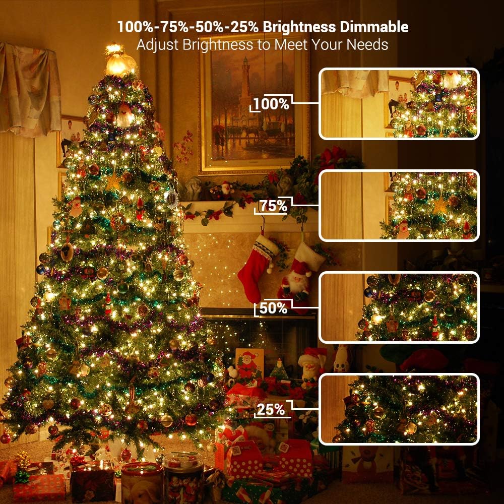 BrizLabs Christmas Lights, 180ft 500 LED Color Changing String Lights, 11 Modes Warm White &