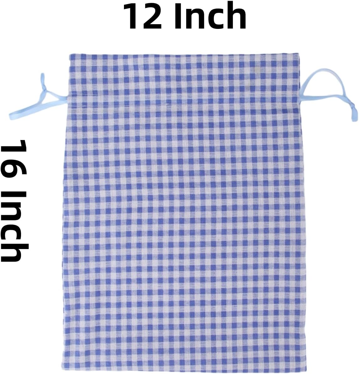 Meseey 5 Pcs Large Buffalo Plaid Burlap Bags with Drawstring Gift Bags Gingham Sacks Bags Gift