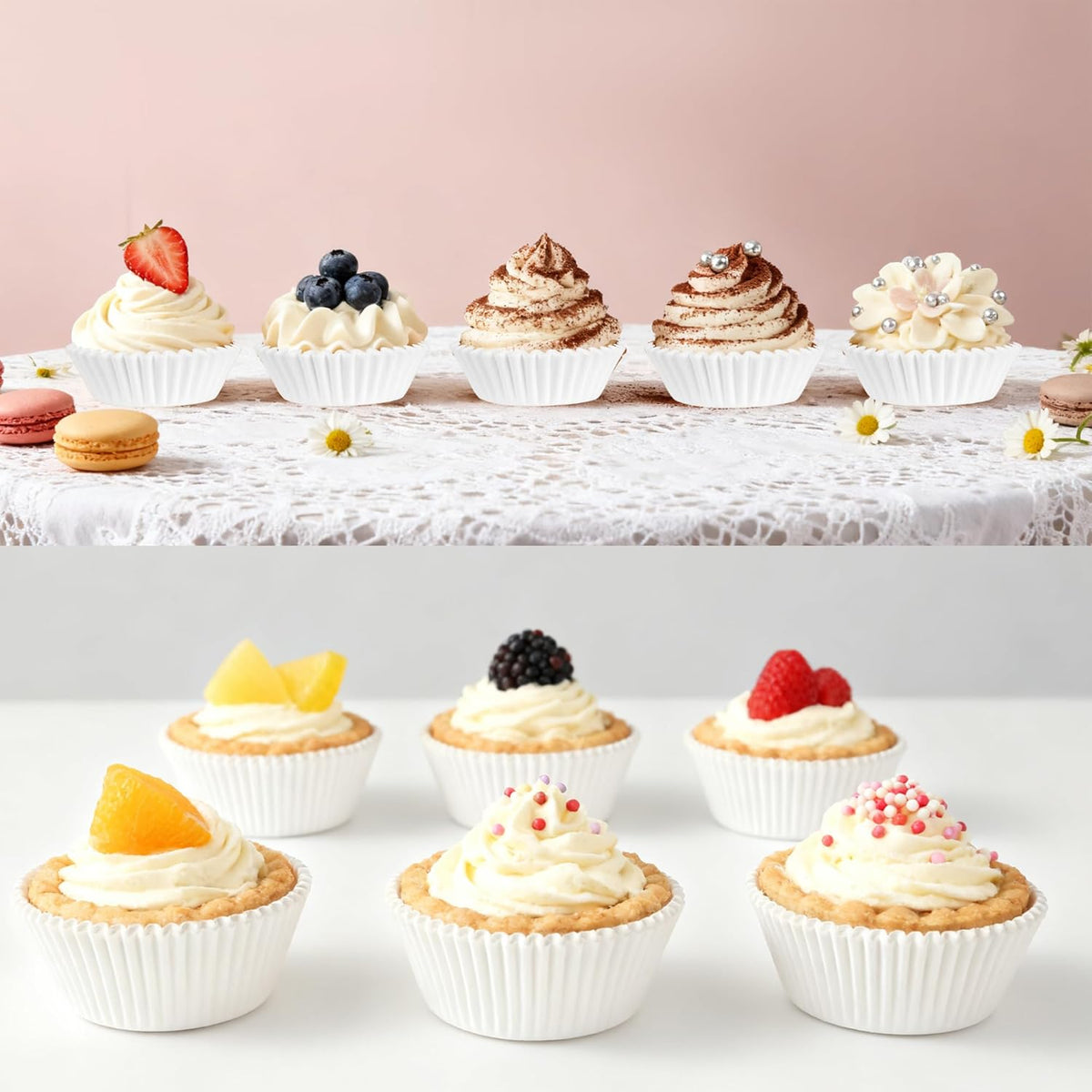 1.4 inch 1000-Count Mini Cupcake Liners Bright Colorful Muffin Baking Cups, Odorless,Baking Paper