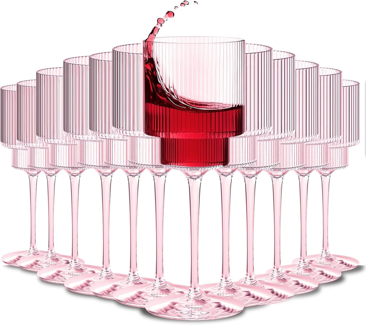Plastic Goblets Wine Glasses - 12Oz Acrylic Wine Glasses Origami Unbreakable Clear Plastic Cocktail