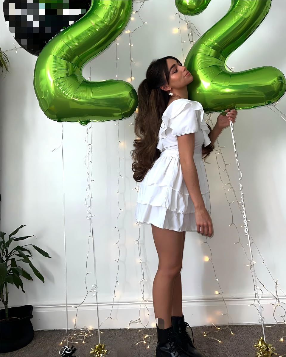 40 Inch Light Green Large Number 4 Birthday Balloon, Giant Number Four 14 24 34 40 44 Balloons