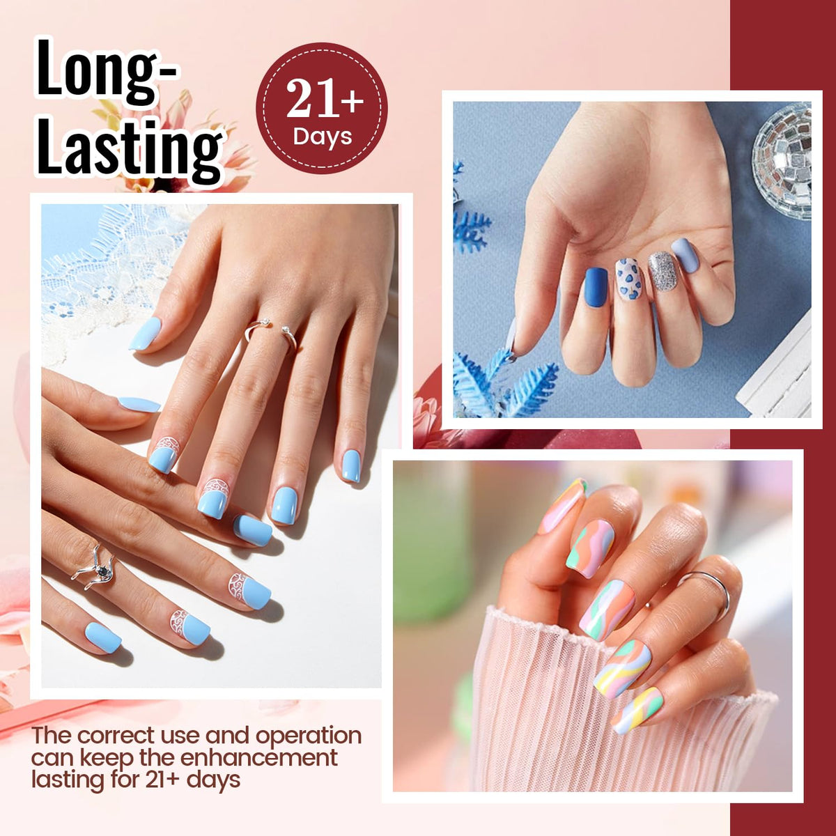JODSONE Gel Nail Polish Kit with U V Light 32 Colors Gel Polish Nail + 4 Functional Adhesive