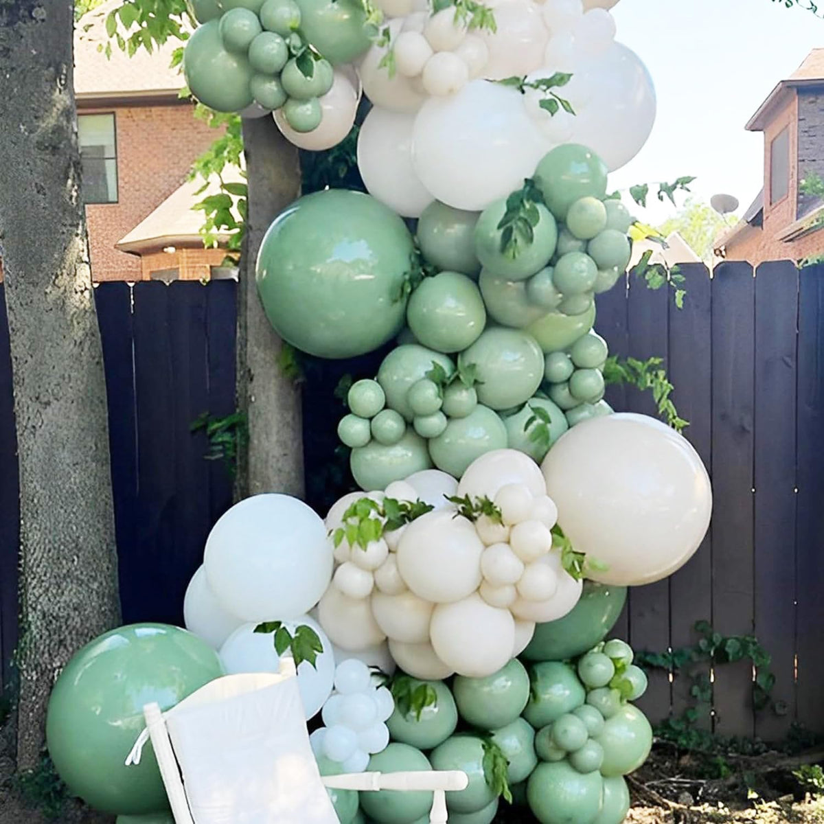 90pack Sage Green Balloons Different Size 18/12/10/5 Inch Olive Green Balloon Garland Arch Kit for