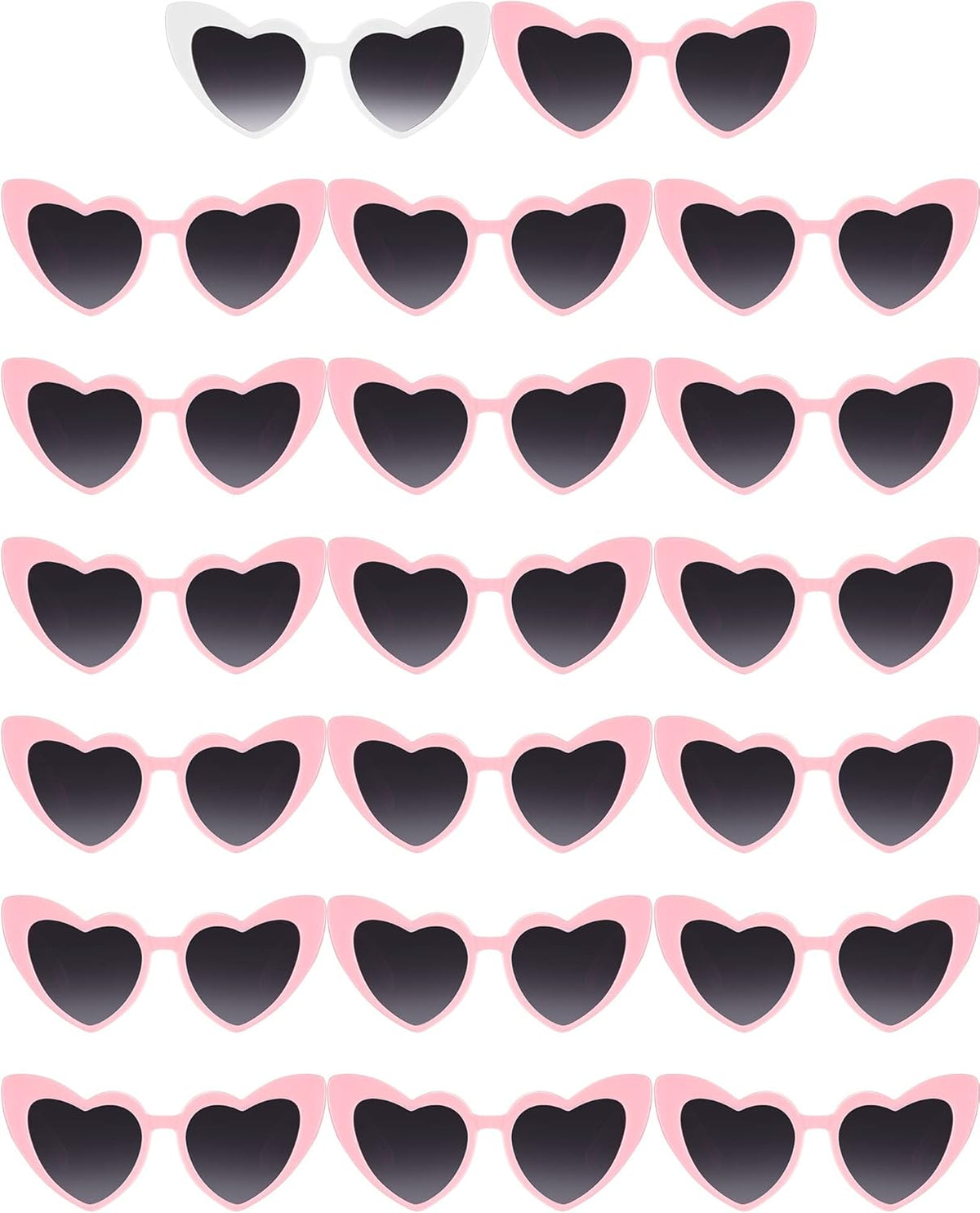 Flutesan 20 Pairs Retro Heart Sunglasses Vintage Cat Eye Heart Glasses Women Bachelorette Bride