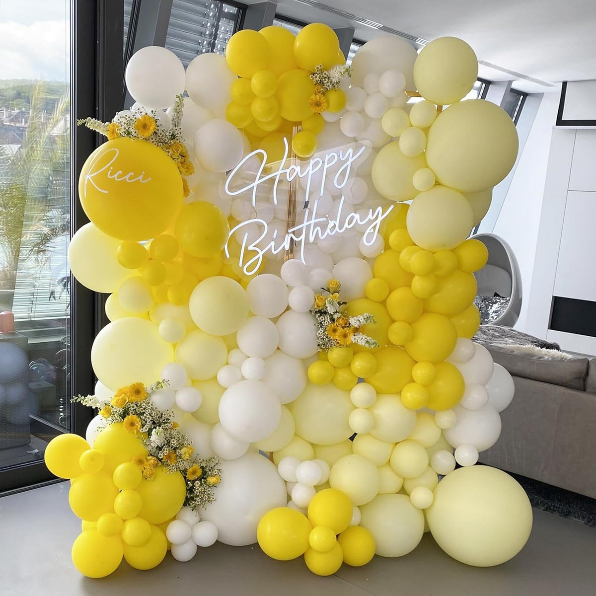 110pcs Yellow Balloons 12 Inch Latex Balloon Arch Kit for Birthday Baby Shower Anniversary