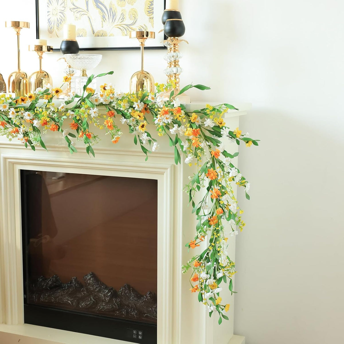 Mizii Artificial Flower Garland 6FT Fake Daisy Floral Garland Daisies Hanging Vines Spring Summer