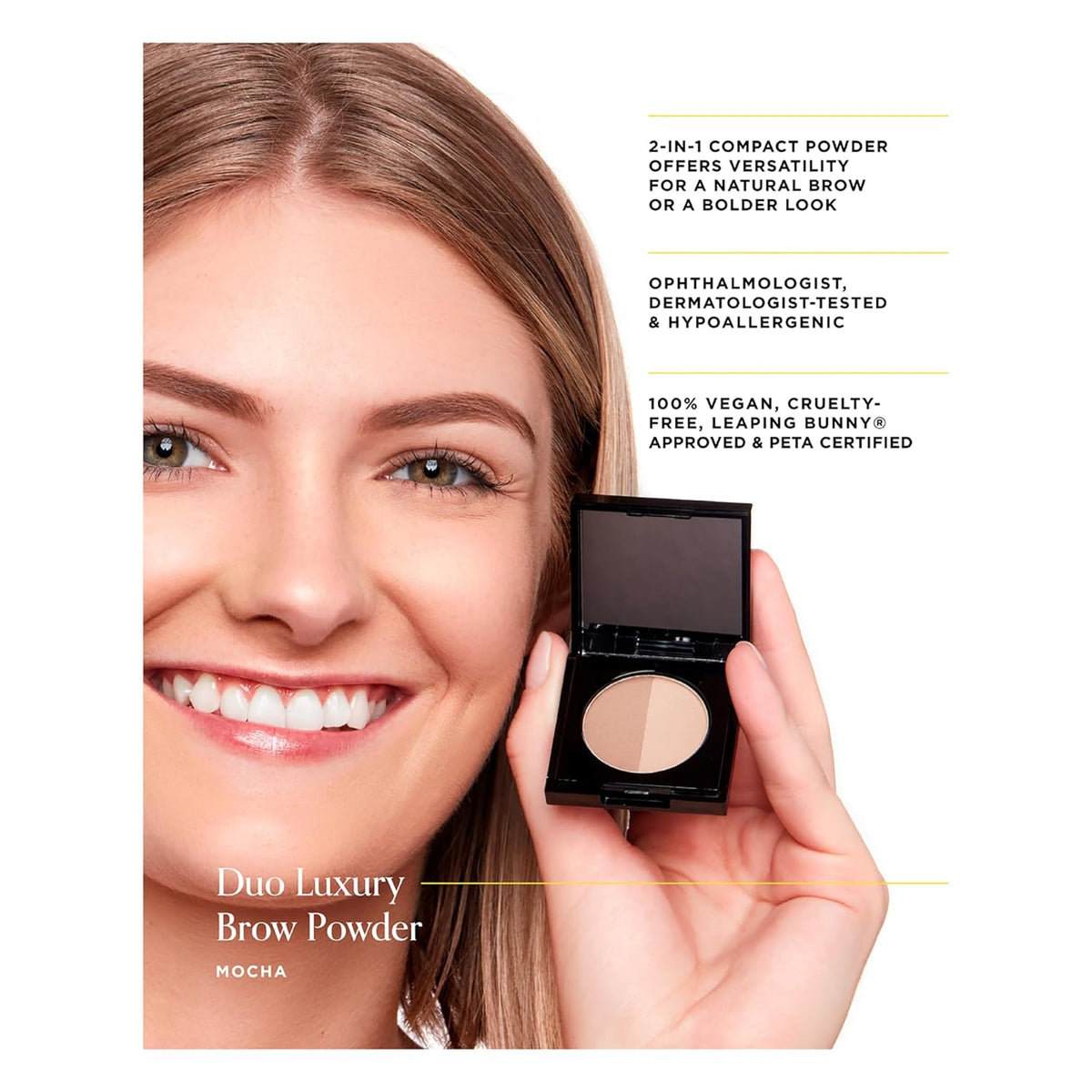 Arches and Halos Duo Luxury Brow Powder - Eyebrow Shaper and Color - Powder Compact with 2 Neutral