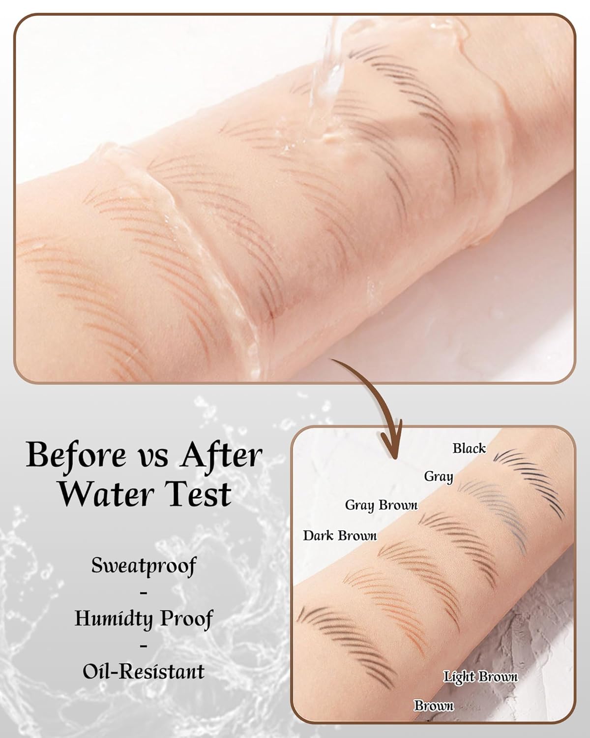 12 Piece Gray Brown Waterproof Eyebrow Pencils for Women w/Microblading Eyebrow Pencil & Brow
