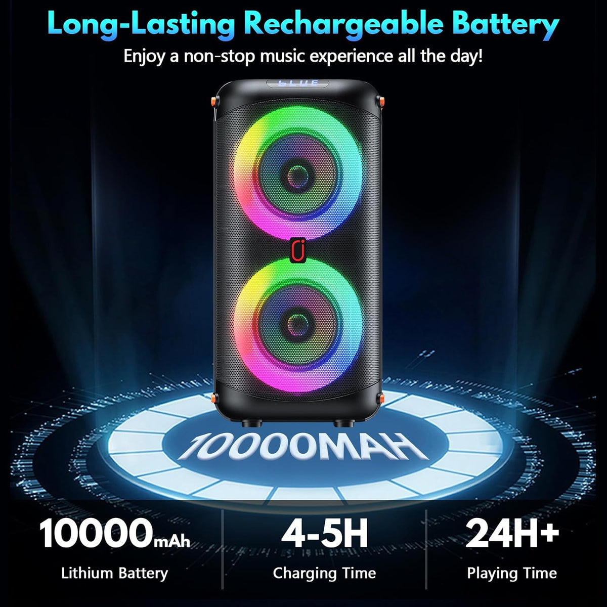 Karaoke Machine with 2 Wireless Microphones, Portable Bluetooth 5.3 Karaoke Speaker for Home Party