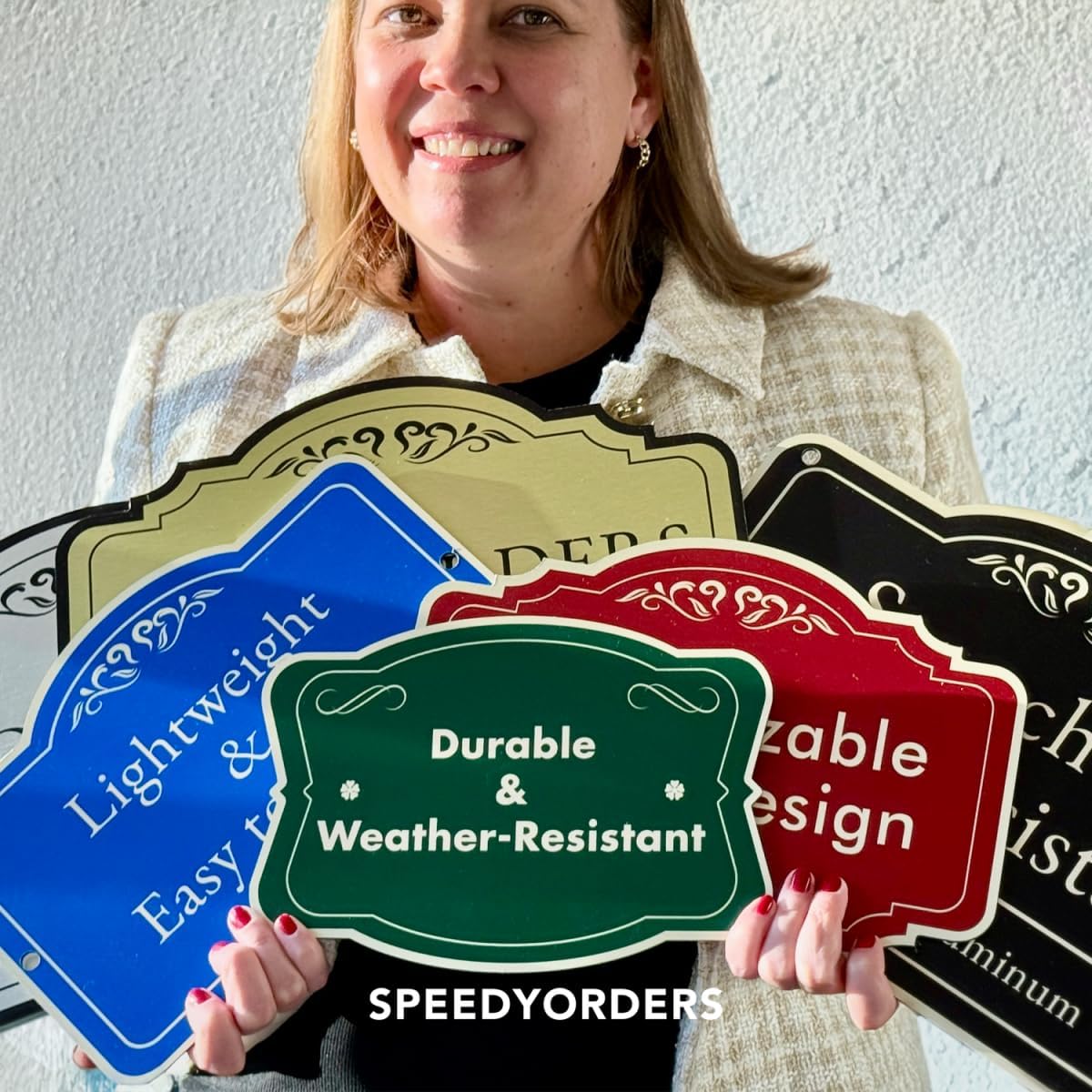 Design 24x18 In Metalic Silver Decorative Outdoor Personalized Aluminum Driveway Signs, Custom