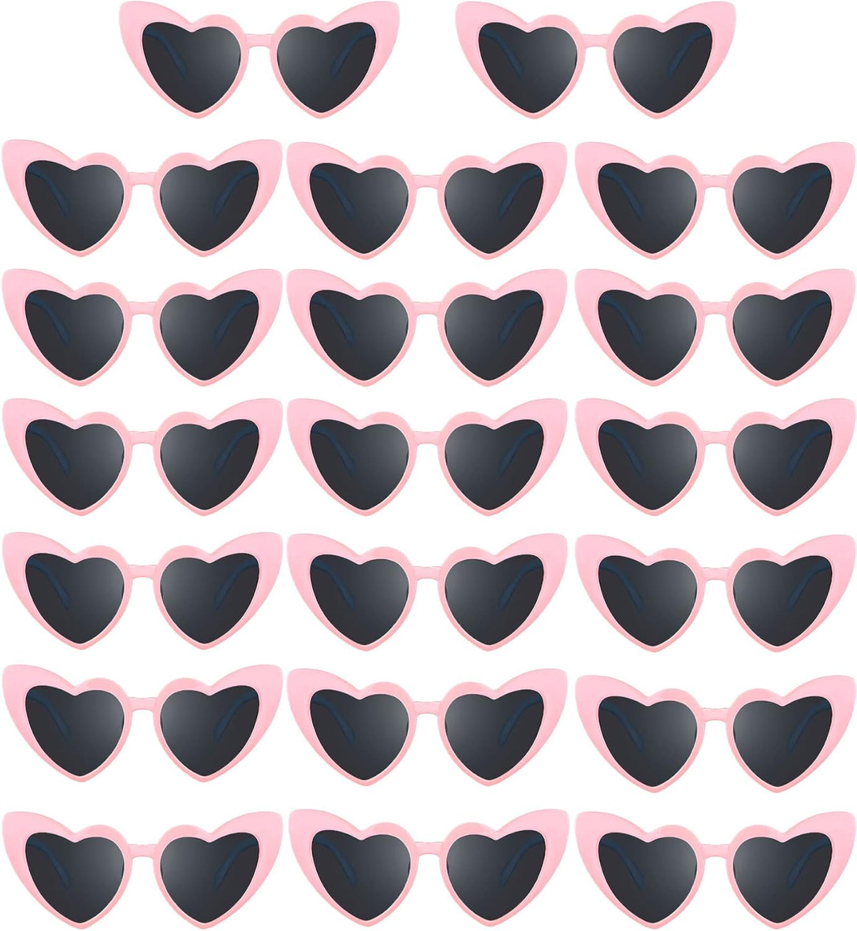 Flutesan 20 Pairs Retro Heart Sunglasses Vintage Cat Eye Heart Glasses Women Bachelorette Bride