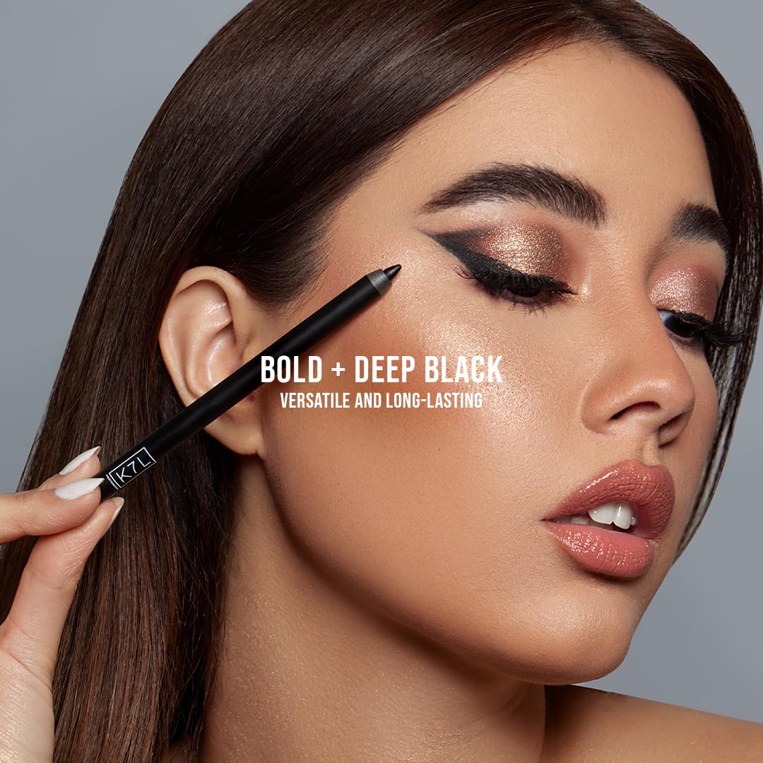 K7L Deep Black Eyeliner (Vegan) - Waterline Application and Versatile Eyeliner that is Waterproof