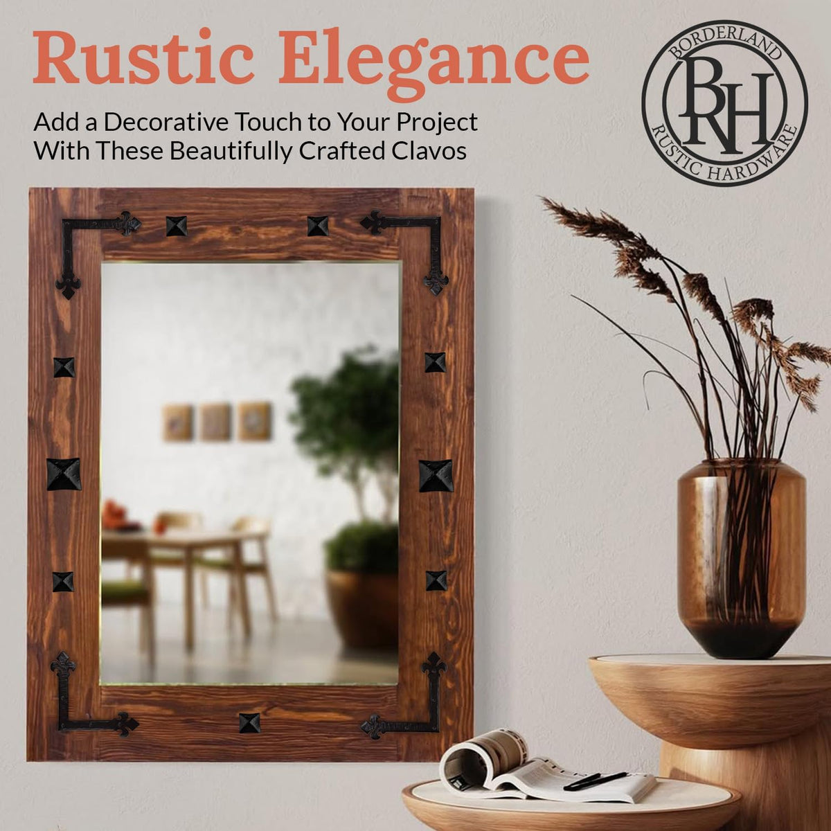 50 Pack 1.25" Square Head Iron Clavos Decorative Nails – Black – Handmade Rustic Square Fasteners