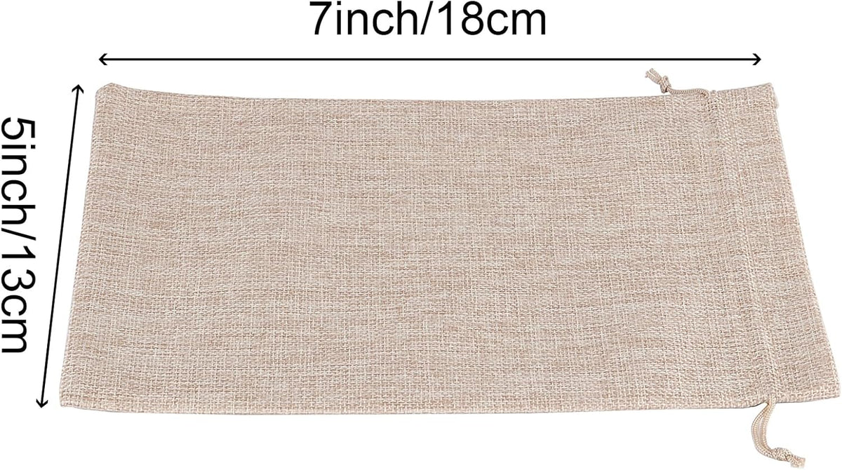 ZOENHOU 50 Packs 5 x 7 Inch Large Burlap Bags with Drawstring, Durable Jute Drawstring Bags