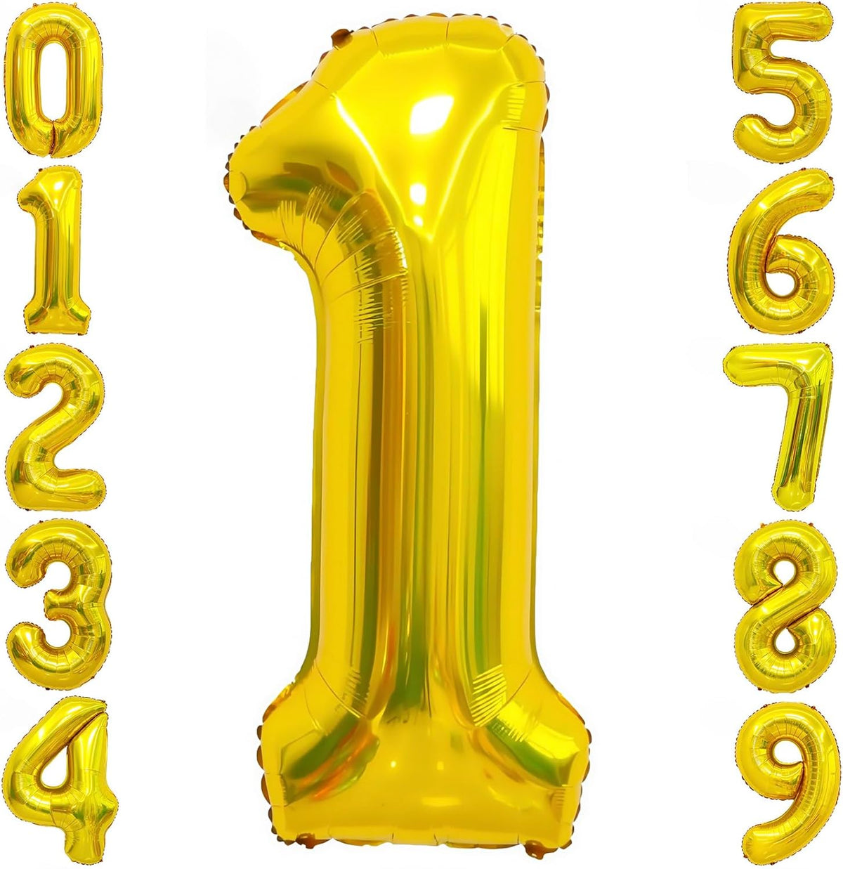 Gold 1 Balloon Number,40 Inch Number 1 Balloon Large Gold 1 Foil Mylar Helium Balloon for Birthday