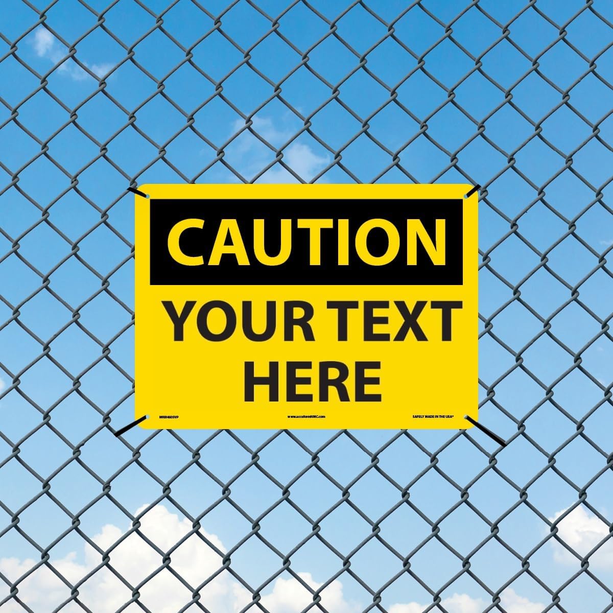 Custom OSHA Style Caution Sign 10" x 14" Plastic Sign, Customizable "Your Text Here", by