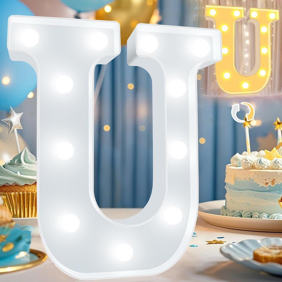 Pooqla LED Marquee Letter Lights, Warm White and Cool White Decorative Lighted Letters, Light Up