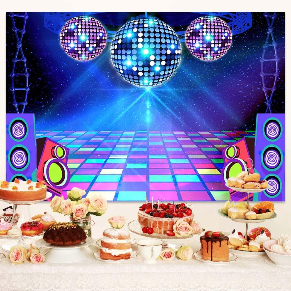 Dance Party Backdrop Retro 80s 90s Theme Stage Dance Ball Music Birthday Party Decoration DJ