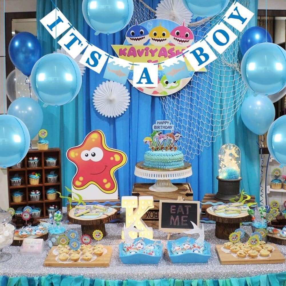 10 pcs Light Blue 4D balloon, 10 inch Foil Mylar Sphere Balloon for Birthday